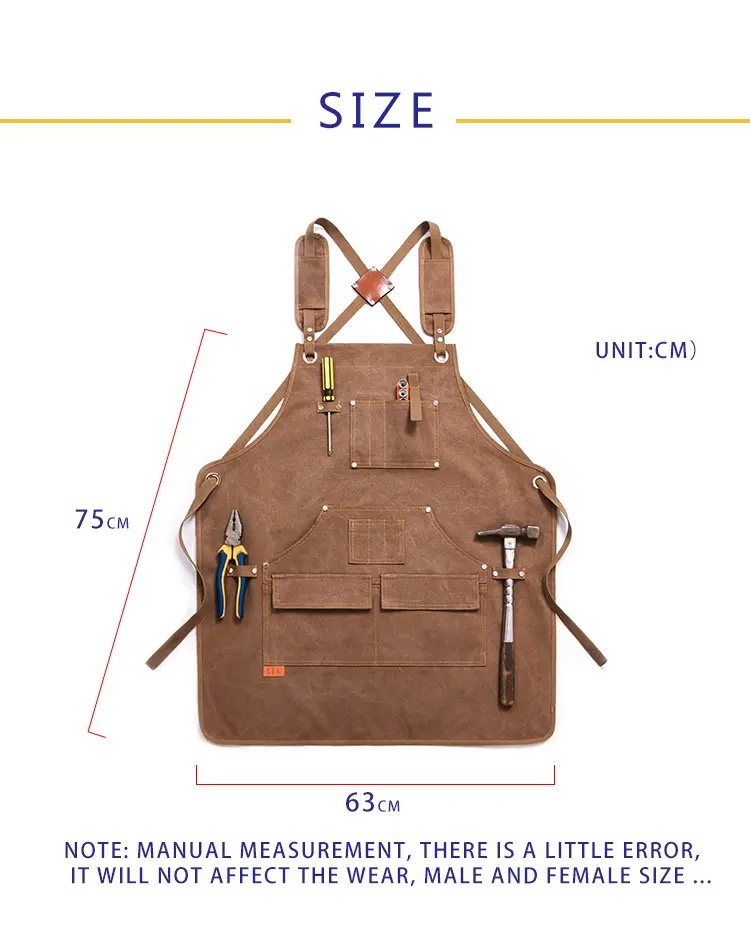 Canvas Work Apron with Tool Pockets