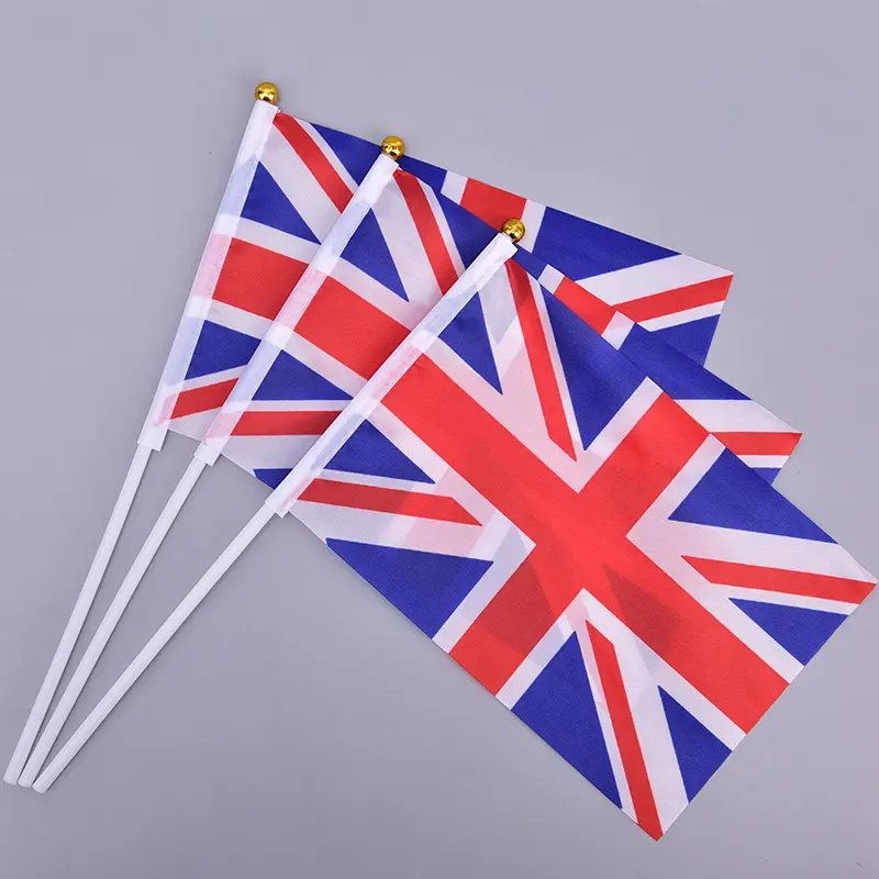 Hand waving UK flag