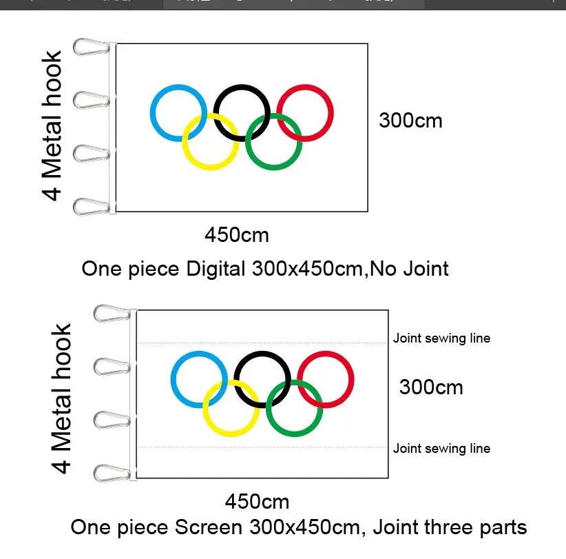 Olympic Polyester Flag 300x450cm